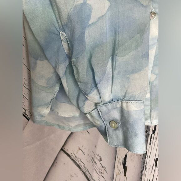 Bella Dahl Capri Button Down Shirt Blue M - Picture 4 of 9